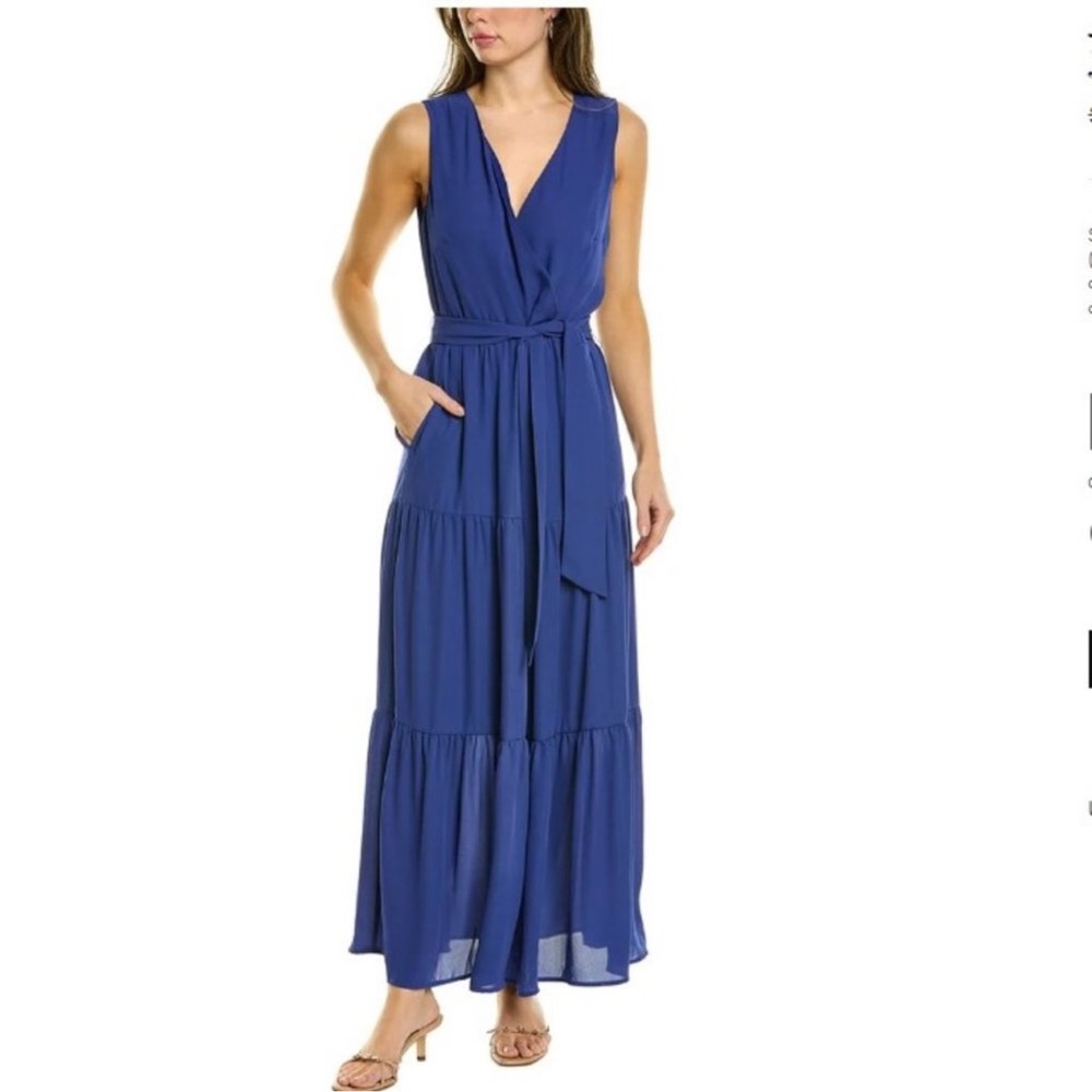 J.Mclaughlin Lavinia V-Neck Maxi Dress, NWT size 8, blue